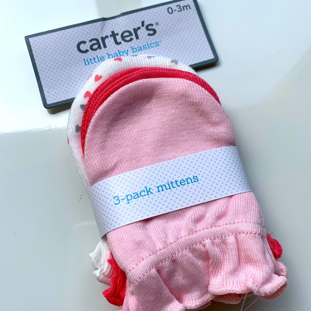 Carter’s 3-Pack Mittens Pink